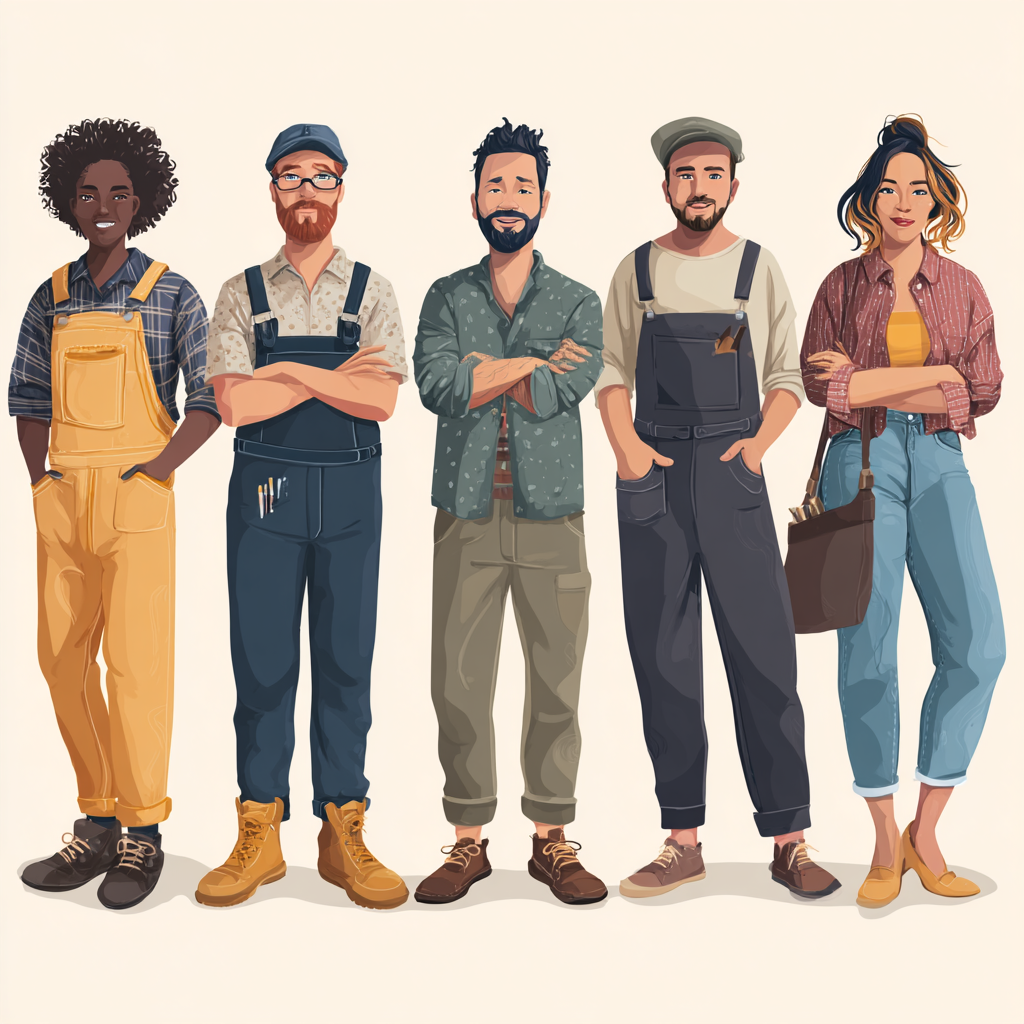 Diverse local workers connecting professionally